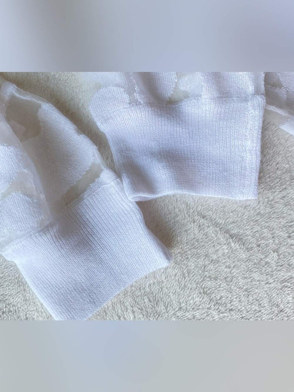 Eleven Paris La Collection White Textured Sheer Long Sleeve Knit Sweater Size 34 - Picture 9 of 14